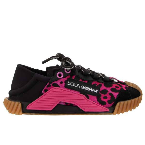 Lace Sneaker SUPER QUEEN with plateau and DG logo in red, white and black by DOLCE & GABBANA