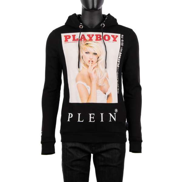 Kapuzenpullover mit Magazin Cover Print von Victoria Silvstedt und Logo von PHILIPP PLEIN x PLAYBOY