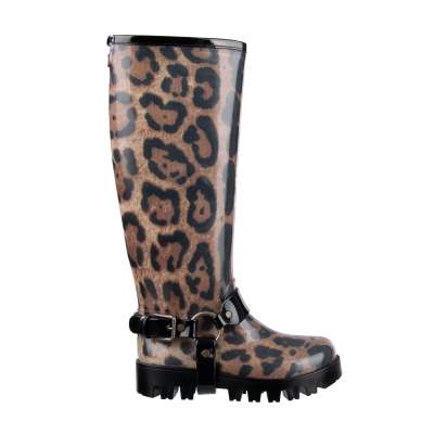 Rubber Boots with Logo Leopard