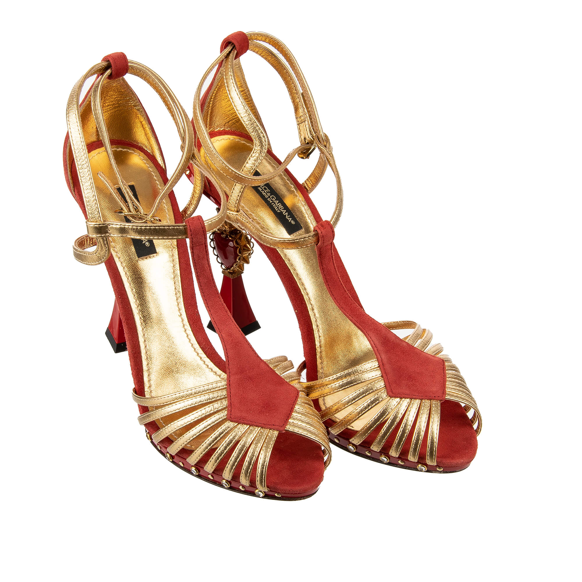 Red and gold best sale sandals