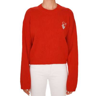 Virgil Abloh OFF Oversize Sweater Sweatshirt Red 42 S M