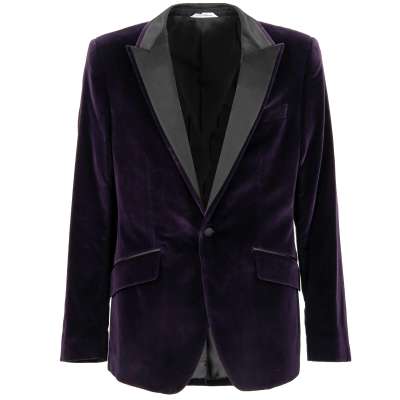 Velvet Tuxedo Blazer Jacket MARTINI Purple Black 50 M-L