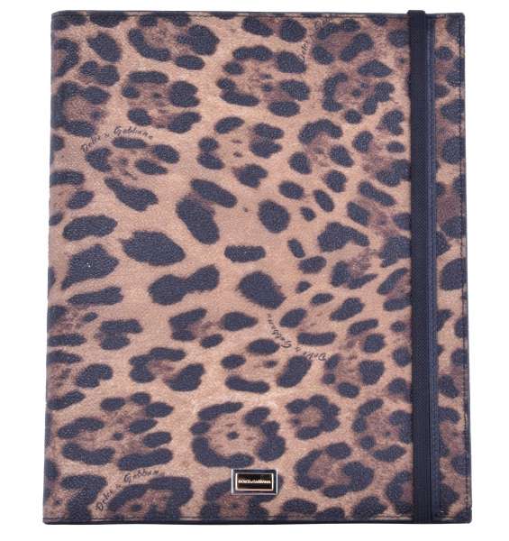 Leopard Printed Monogram Tablet Case by DOLCE & GABBANA Black Label