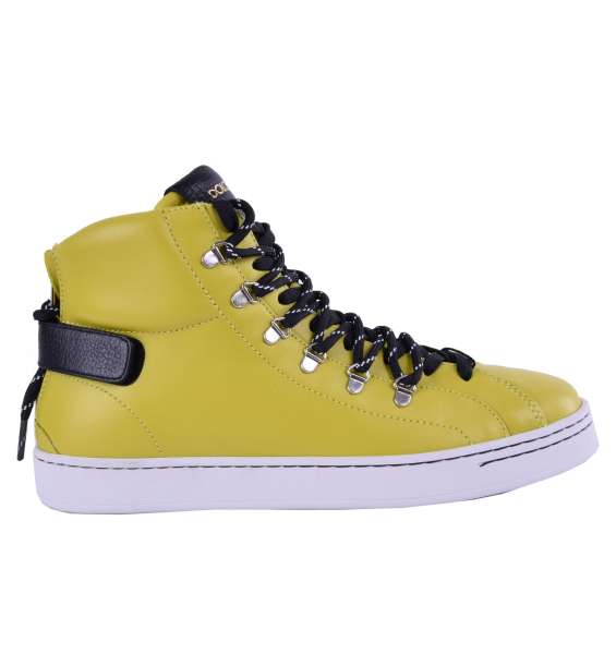 High-Top Sneakers with lace & zip fastening by DOLCE & GABBANA Black Label