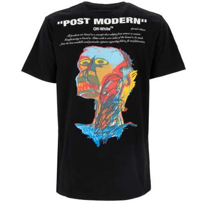 Virgil Abloh Post Modern Basquiat und Logo Print Baumwolle T-Shirt Schwarz L