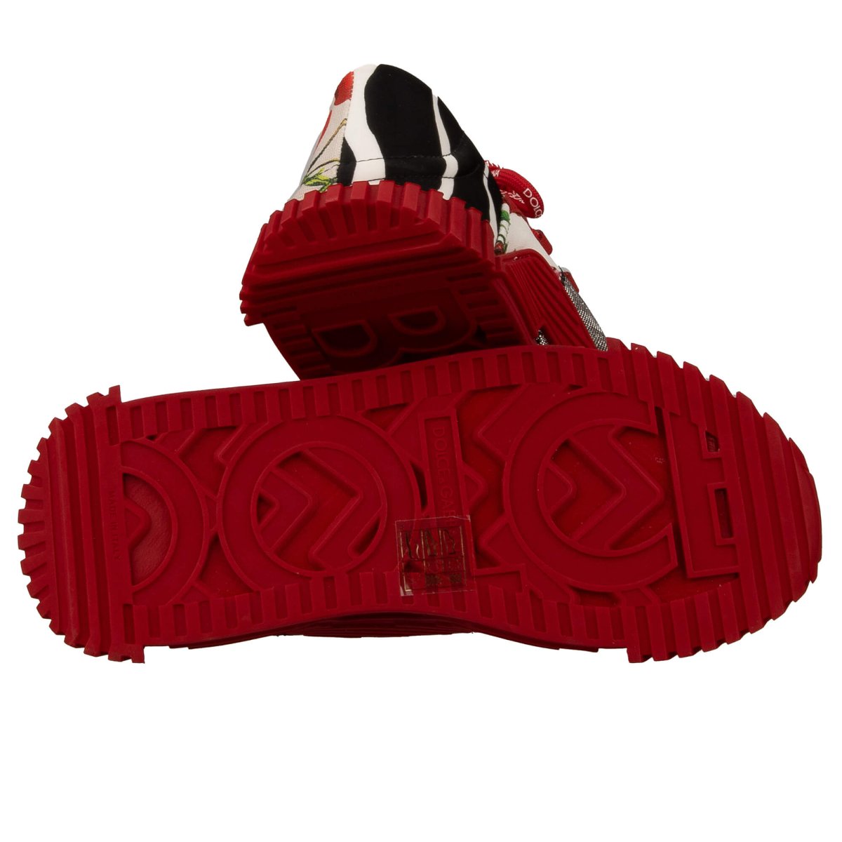 Dolce & Gabbana DG Logo Leopard Cherry Sneaker NS1 Red White