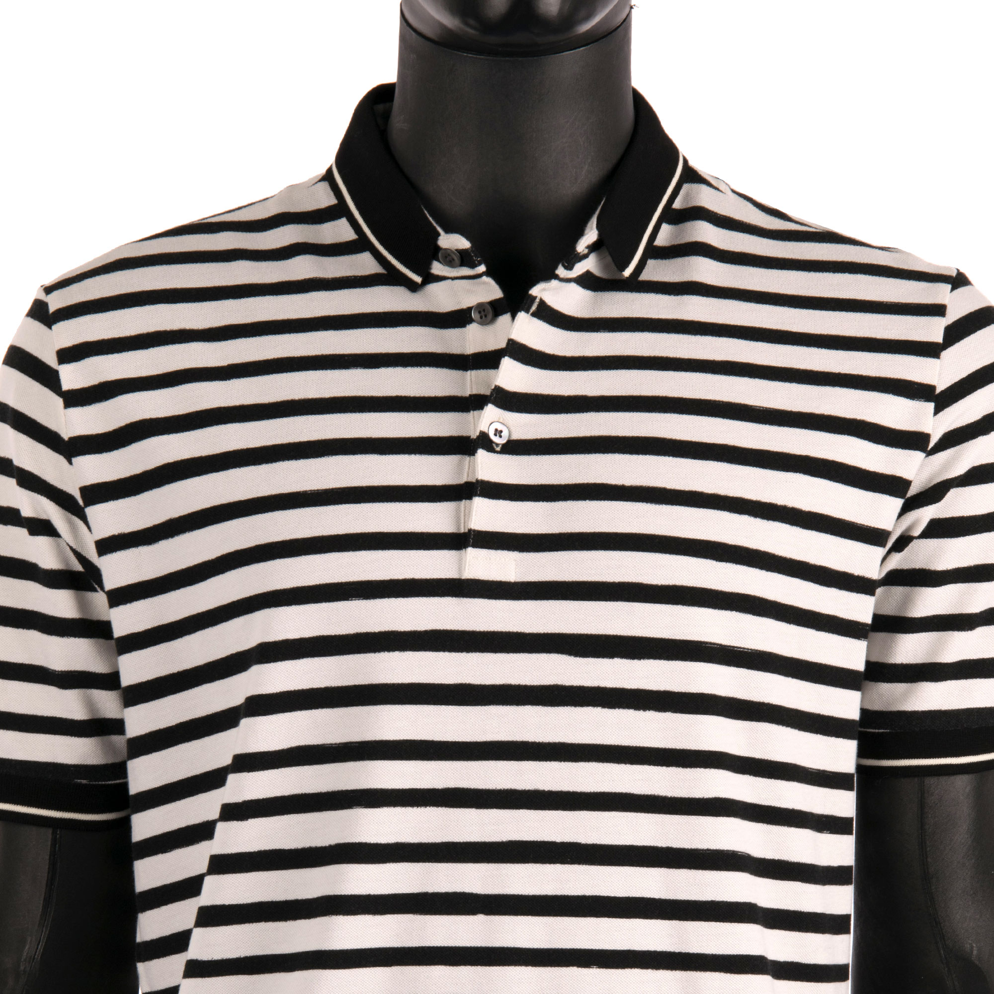 Dolce & Gabbana Striped Cotton Polo Shirt Black White | FASHION ROOMS