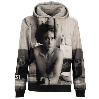 DG Logo Patch James Dean Hoodie Sweater Black White 46 S