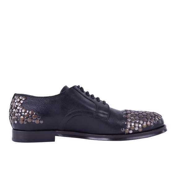 Lace Up Leather Derby Shoes SIRACUSA with Studs by DOLCE & GABBANA