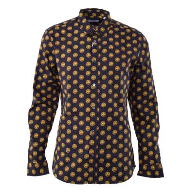 Printed Shirt "Buttons" Black Gold