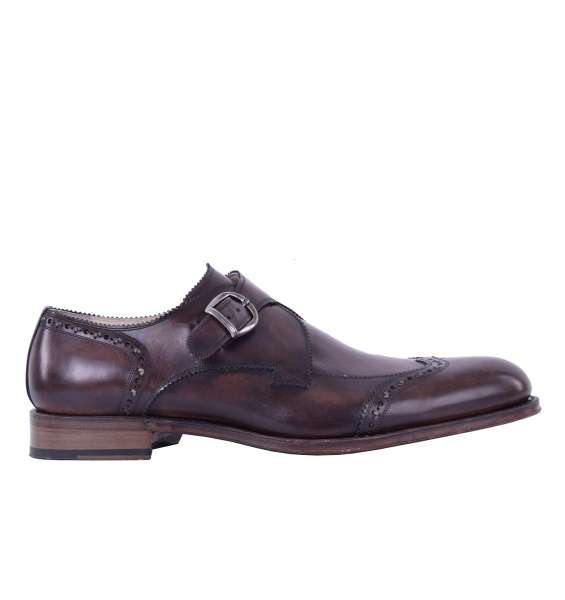 Stable calfskin derby shoes SIENA with side buckle by DOLCE & GABBANA Black Label