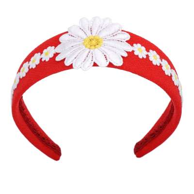 Camomile Daisy Flower Headband Hairband White Red