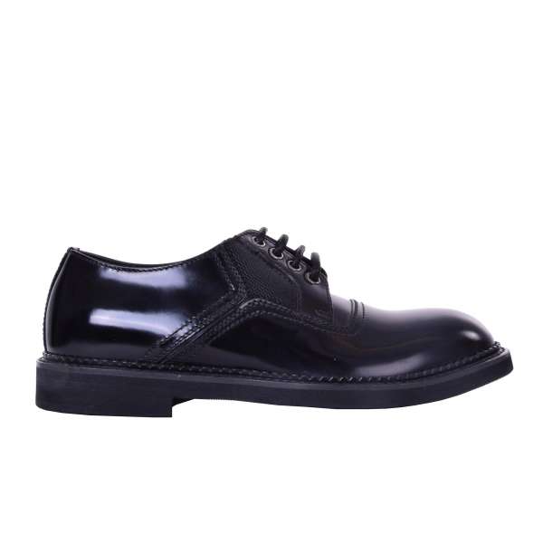 Derby shoes made of patent leather with elastic inserts by DOLCE & GABBANA Black Label