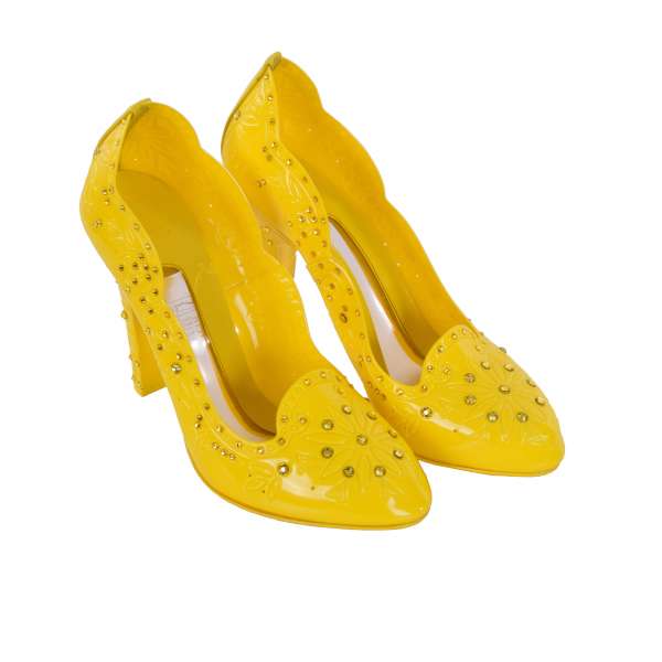 Cinderella Pumps made of PVC embellished with rhinestones by DOLCE & GABBANA