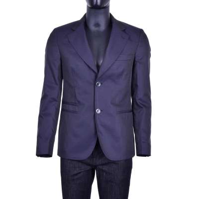 Shiny Blazer with Animal Pattern Purple