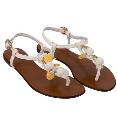 Crystal Madonna Raffia Sandals INFRADITO White Gold 38.5 8.5