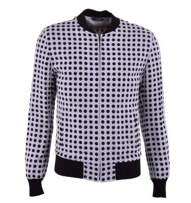 Polka Dot Bomberjacke aus Viskose Braun Beige