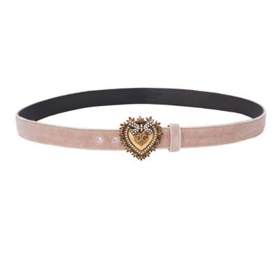 DEVOTION Perlen Leder Samt Gürtel Beige Pink Gold 80 32 S