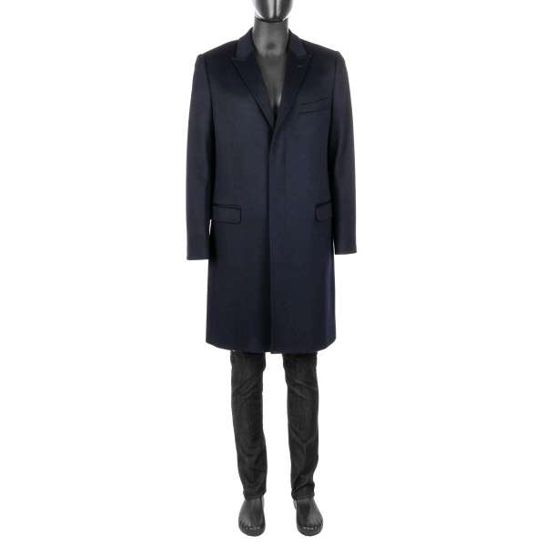 Classic single-breasted Coat MARTINI made of virgin wool and cashmere with hidden three buttons line by DOLCE & GABBANA