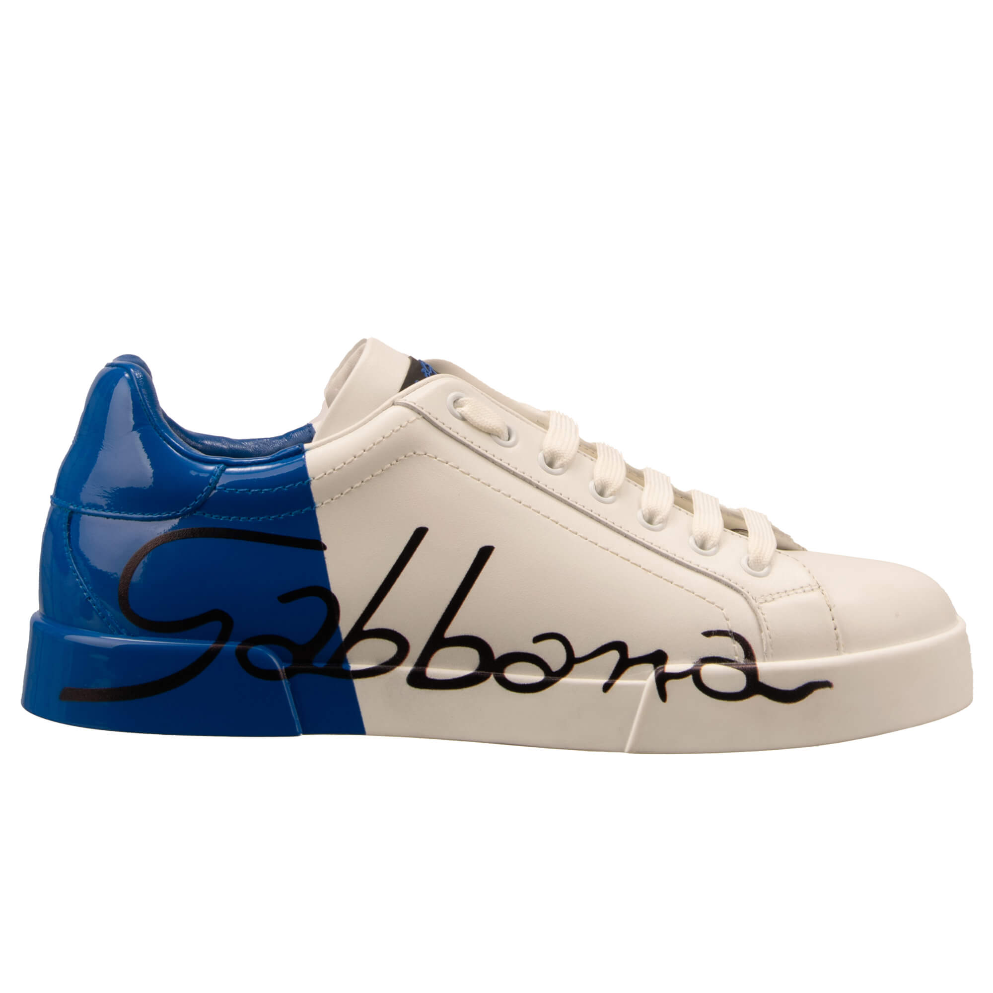 Dolce Gabbana Low Top Leder Sneaker PORTOFINO Light WeiB Blau FASHION ROOMS