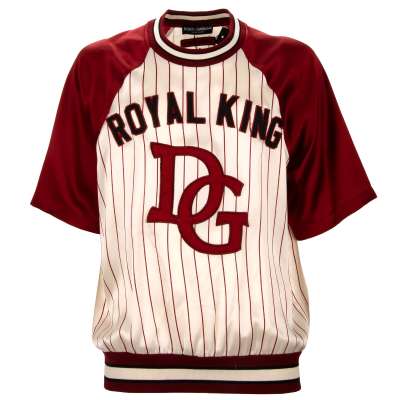 Royal King DG Logo Patch Silk T-Shirt Shirt Red White