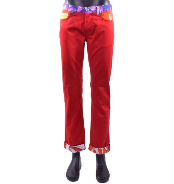 Jeans-Style summer trousers for men with "Soda Pop" Print by MOSCHINO COUTURE