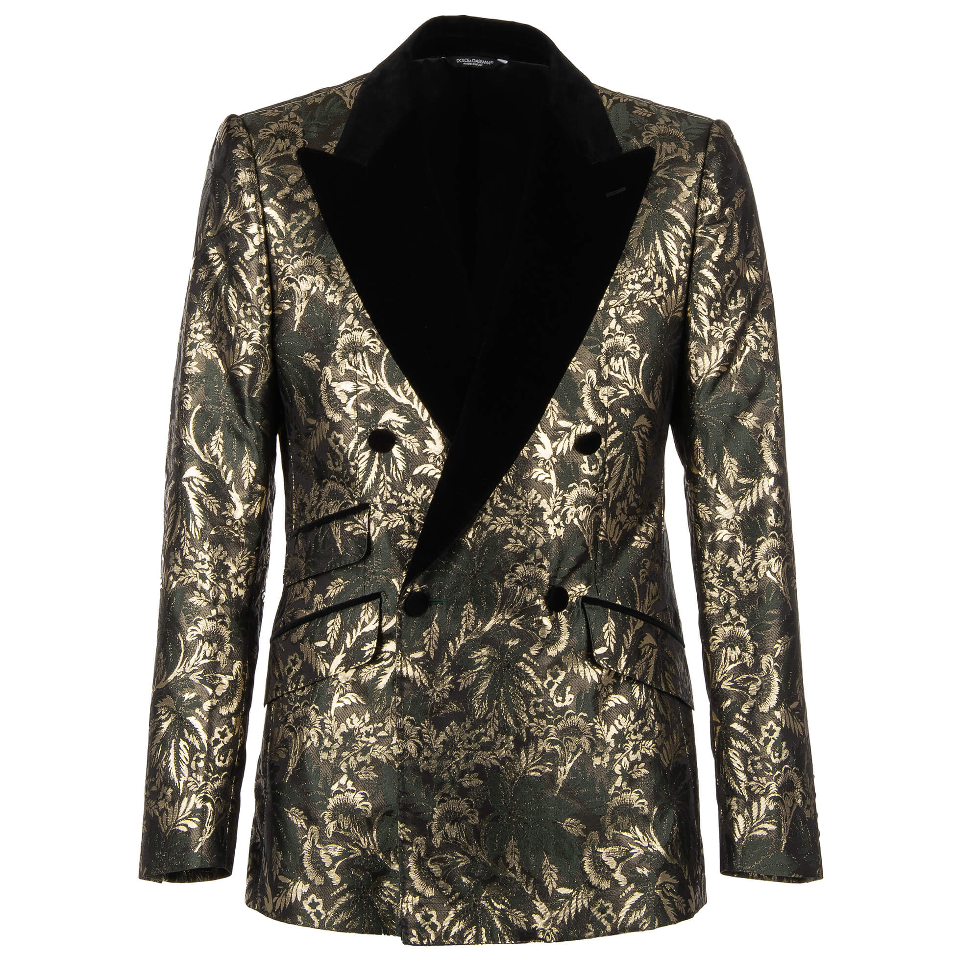Dolce & Gabbana Floral Jacquard Blazer Tuxedo Jacket SICILIA Green Gold 48 38 M | FASHION ROOMS Dolce & Gabbana Floral Jacquard Blazer Tuxedo Jacket SICILIA Green Gold 48 38 M | FASHION ROOMS