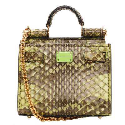 Snake Leather Micro Crossbody Bag SICILY 62 Key Logo Light Green