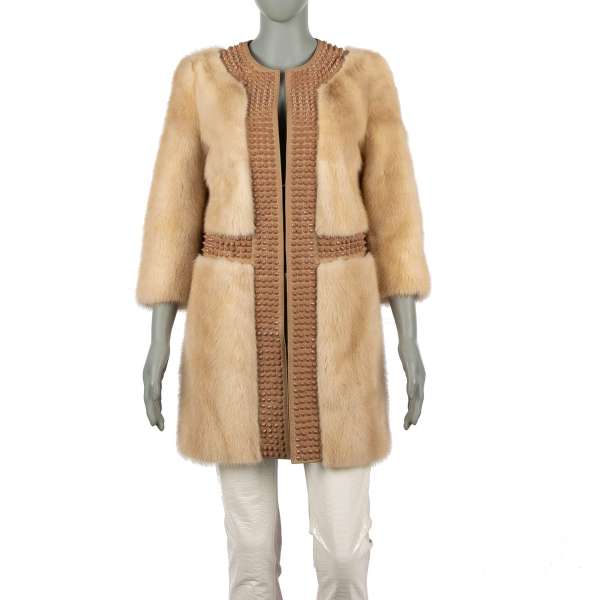 Nerz Pelz und Lammleder Jacke LUXURY mit Nieten von PHILIPP PLEIN COUTURE 