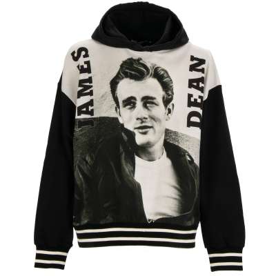 James Dean Oversized Hoodie Sweater Black White M L