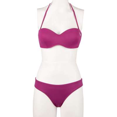 Padded Bandeau Bikini with Logo Pink M