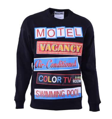 COUTURE Baumwolle Pullover mit Motel Print Schwarz 46 S