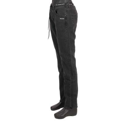 Virgil Abloh Back Dart Jeans with patch and Logo Black 33 M