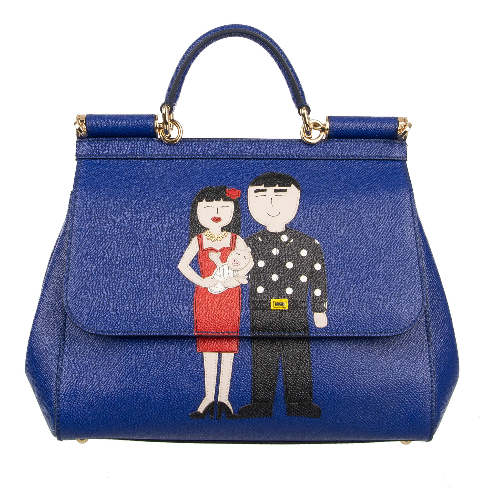 Dolce & Gabbana SICILY Bag with DG Family Motive Blue