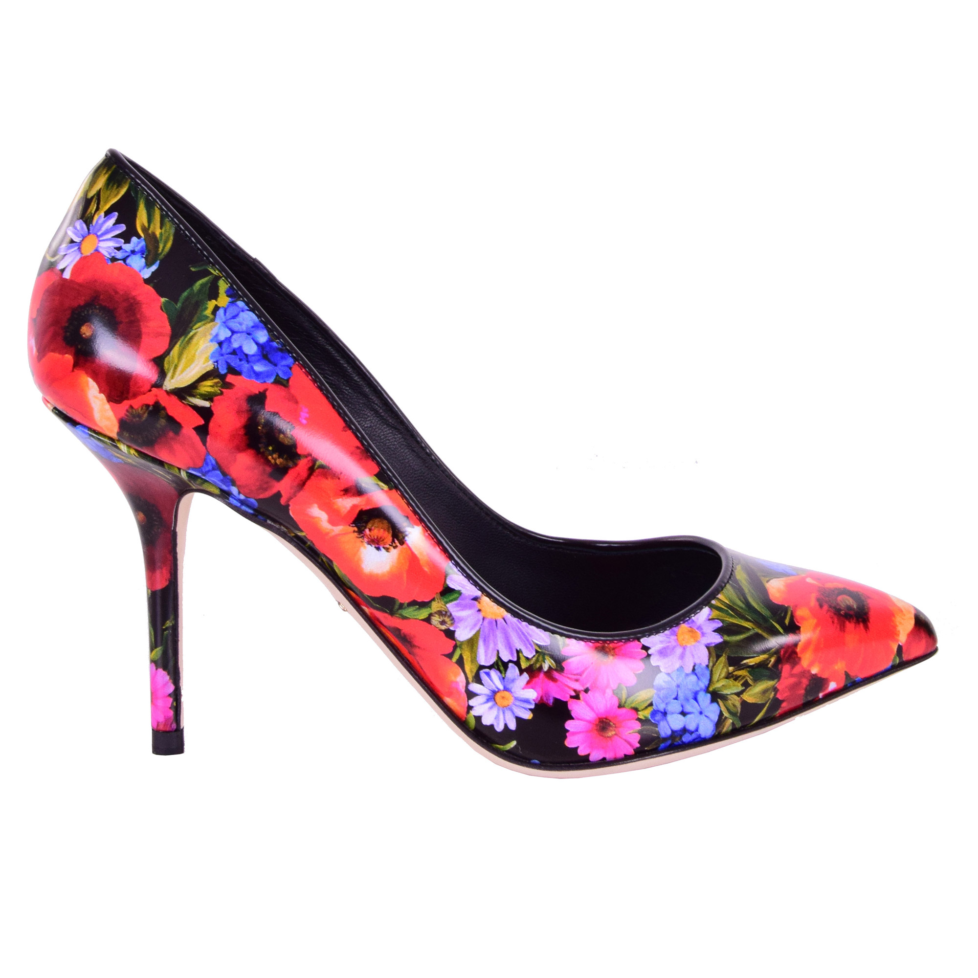Dolce & Gabbana Floral Printed Pumps BELLUCCI Black Red  | FASHION ROOMS