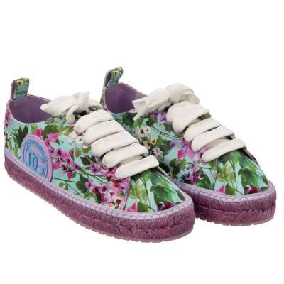 DG Logo Flower Espadrilles Sneaker Shoes Purple Blue