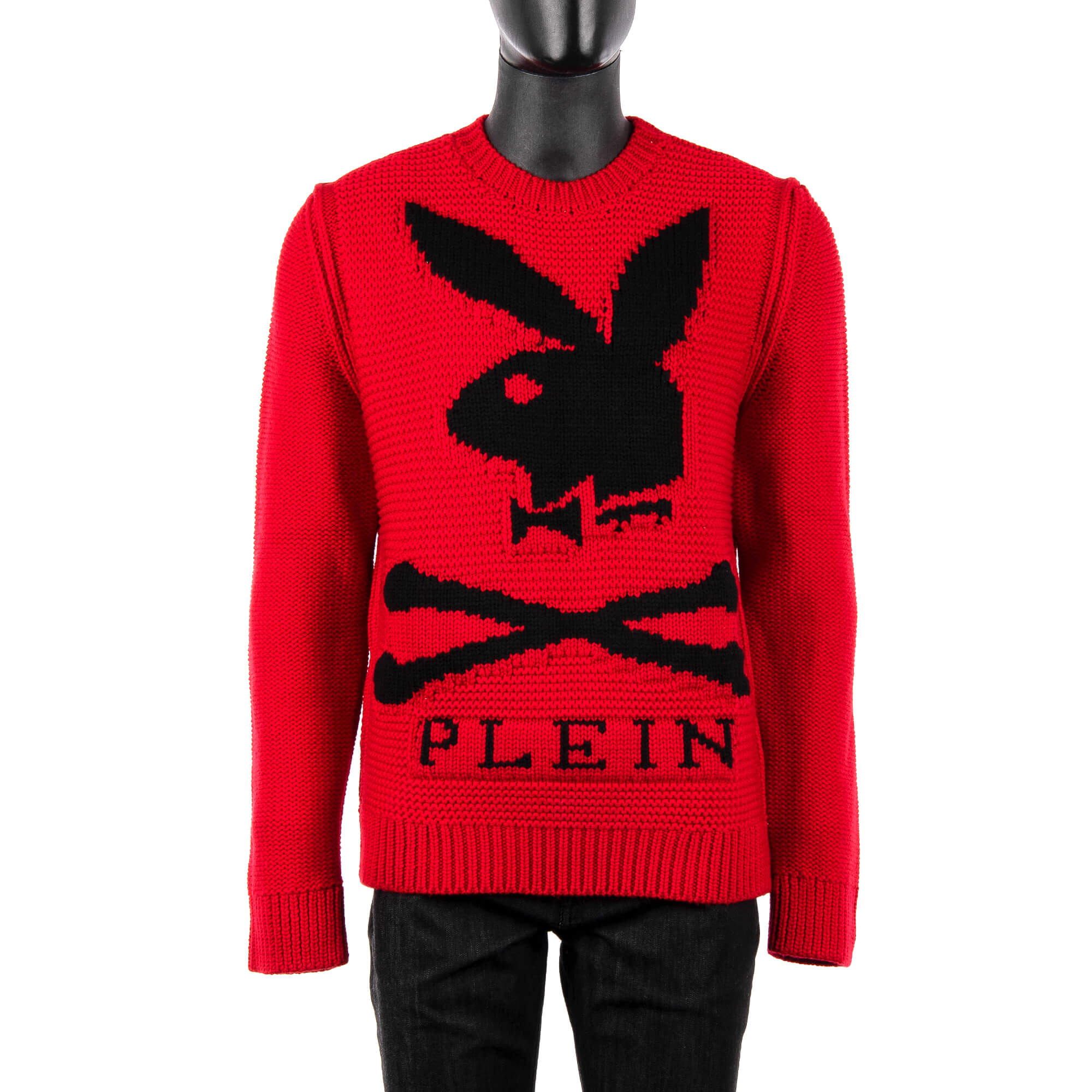 Philipp Plein Bunny Wool Sweater Red Black FASHION ROOMS