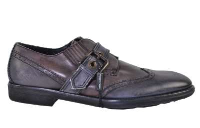 Feste Schuhe mit Schnalle Braun Grau 40