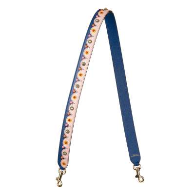 Studded Leather Bag Strap Handle Pink Blue Gold