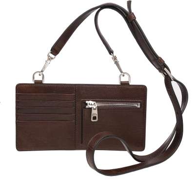 Shoulder Bag Credit Card Etui Leather Wallet Brown