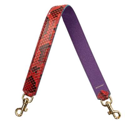 Snake Leather Bag Strap Handle Red Purple Blue