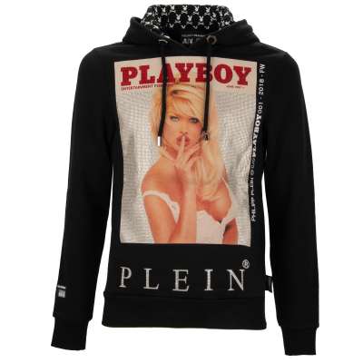 Victoria Silvstedt Cover Printed Hoody with Crystals Black