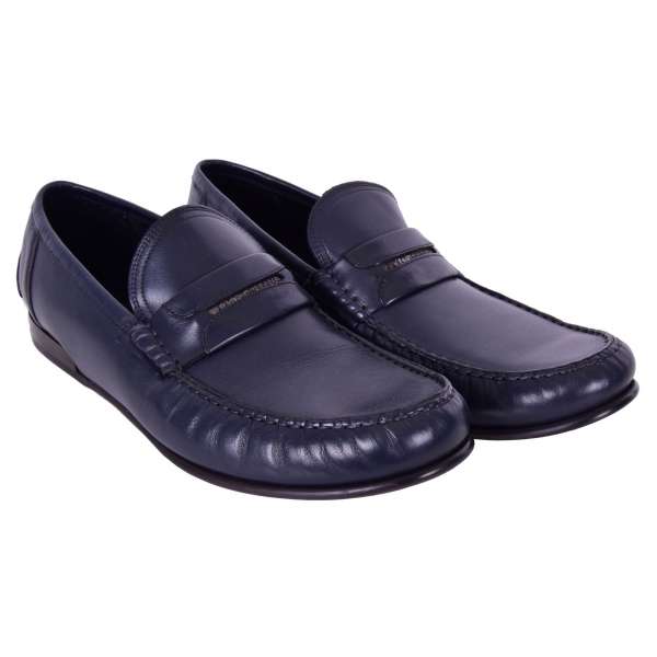 Leather Moccasins GENOVA with logo and stable sole by DOLCE & GABBANA Black Label