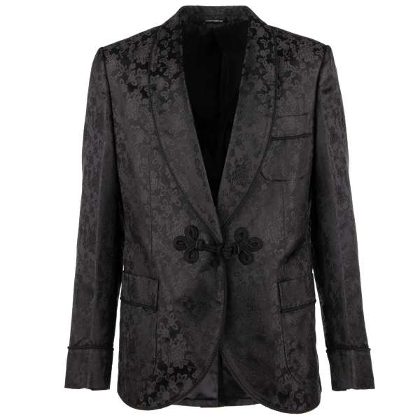 Seide Tuxedo Blazer im Barock-Stil mit  Schalkragen und Seil-Verschluss von DOLCE & GABBANA