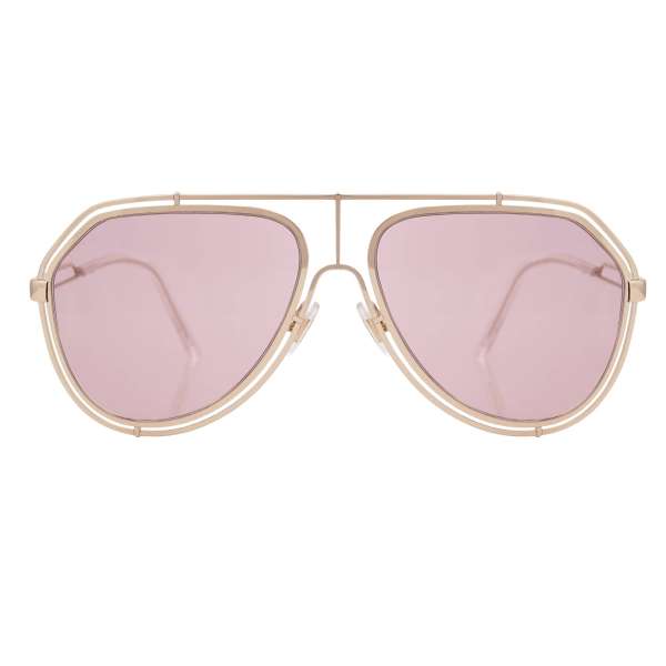 Pilot Style Metal Sunglasses DG 2176 in gold and pink DOLCE & GABBANA