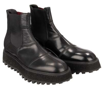 DG Metall Logo Stiefeletten Boots Schuhe MICHELANGELO Schwarz  44 UK 10