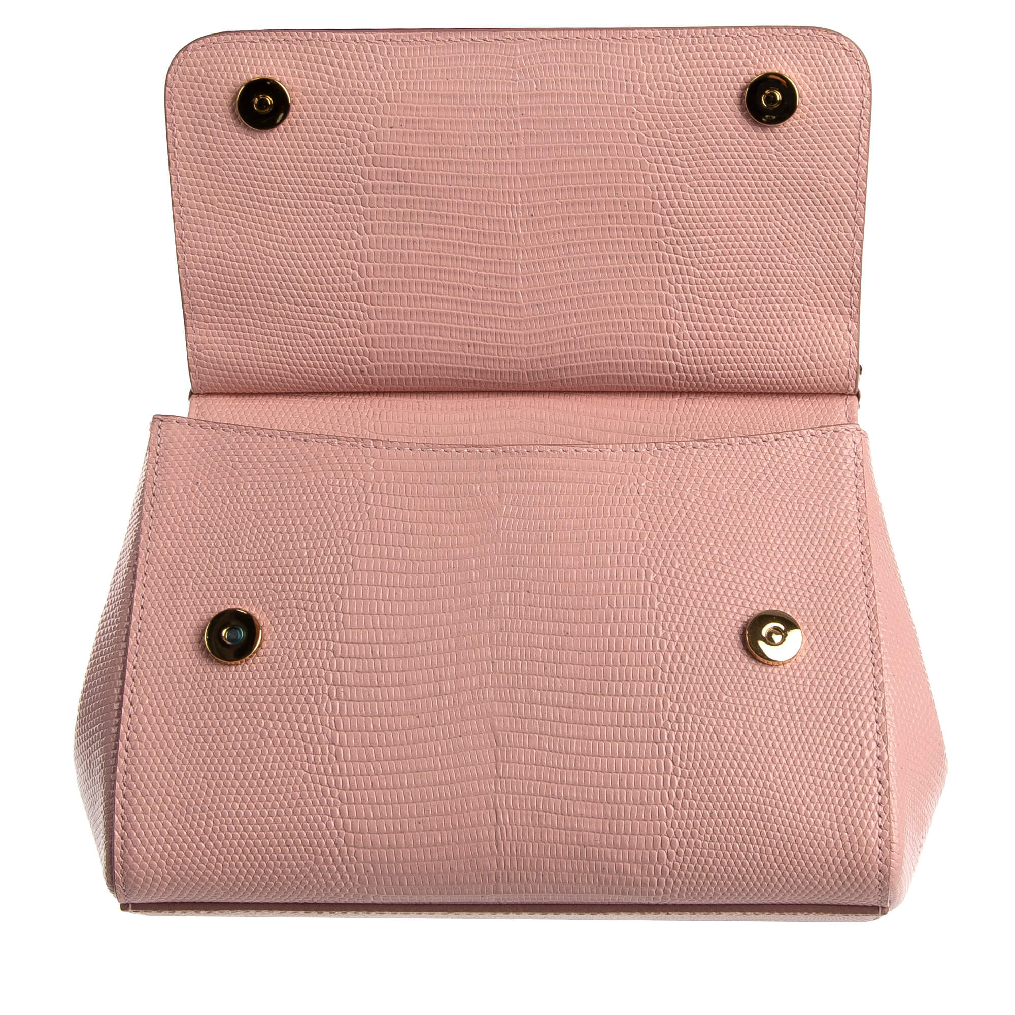 Dolce & Gabbana Small Sicily Handbag In Iguana Print Calfskin With Dg Logo  Crystals - Pink