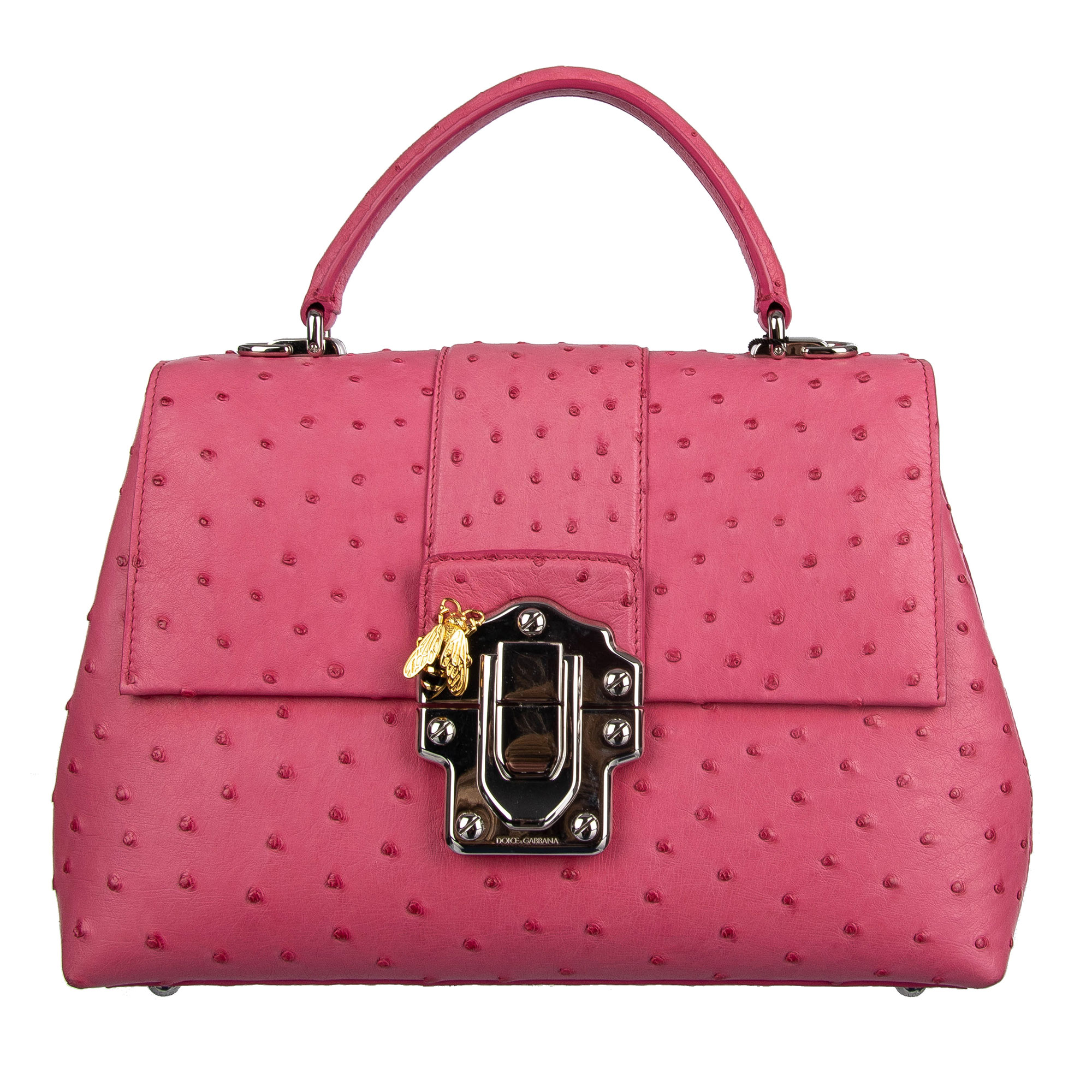 Dolce & Gabbana Tasche LUCIA aus Straussenleder Pink