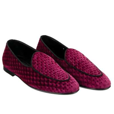 DG Logo Velvet Shoes Loafer Moccasins CARAVAGGIO Pink 43 US 10