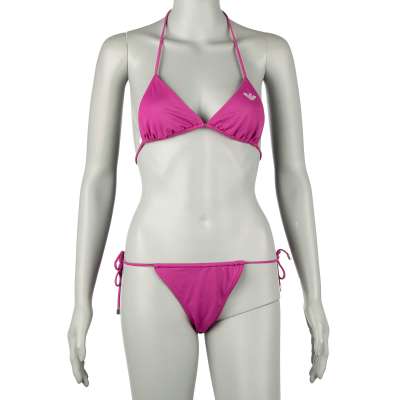 Gepolsterter Triangel Bikini mit Logo Pink
